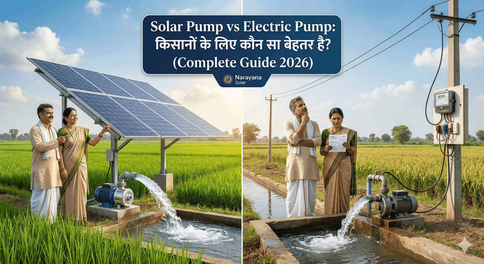 Solar Pump vs Electric Pump: किसानों के लिए कौन सा बेहतर है? (Complete Guide 2026)